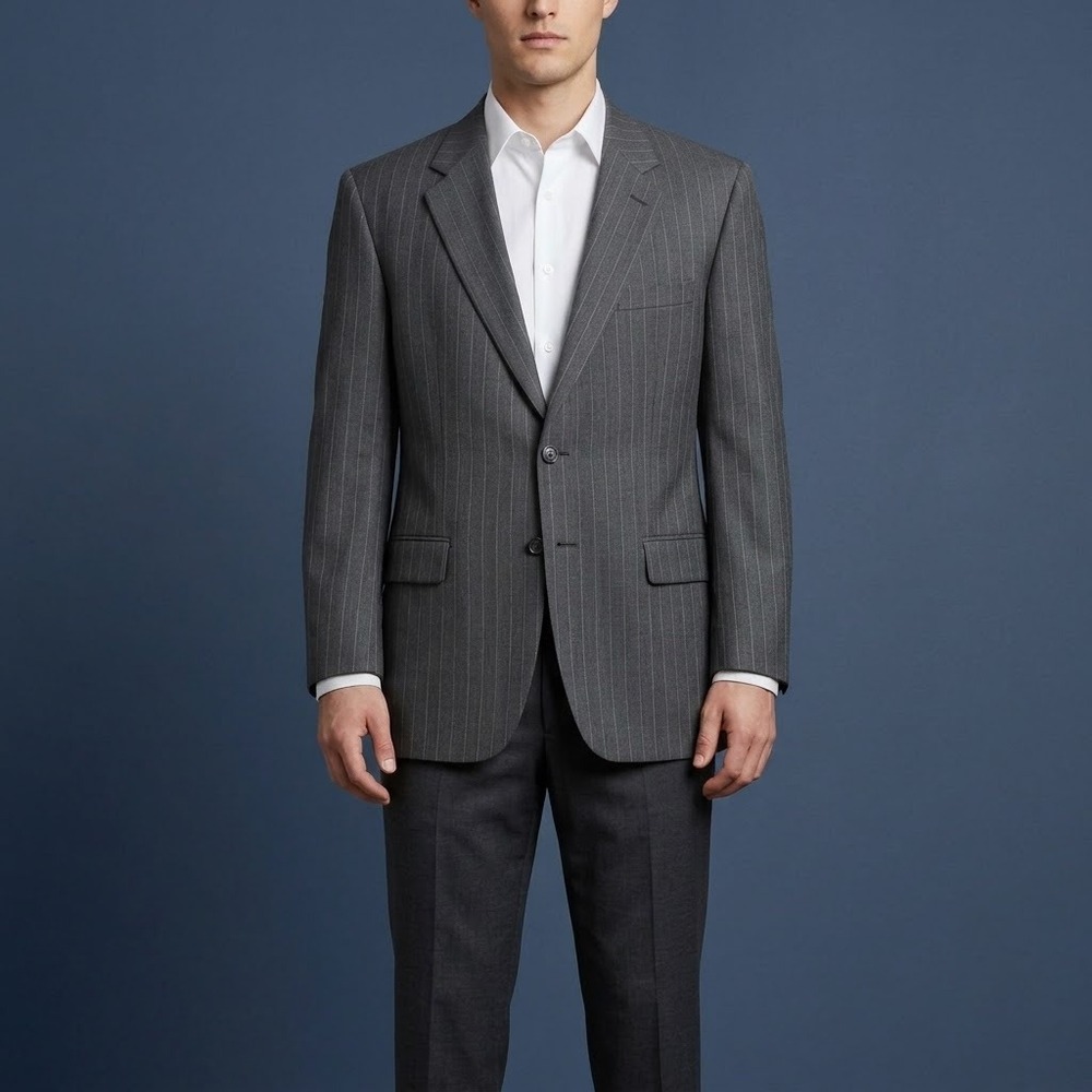 Lauren Ralph Lauren Blazer Men's 42S Gray Pinstripe Classic Fit